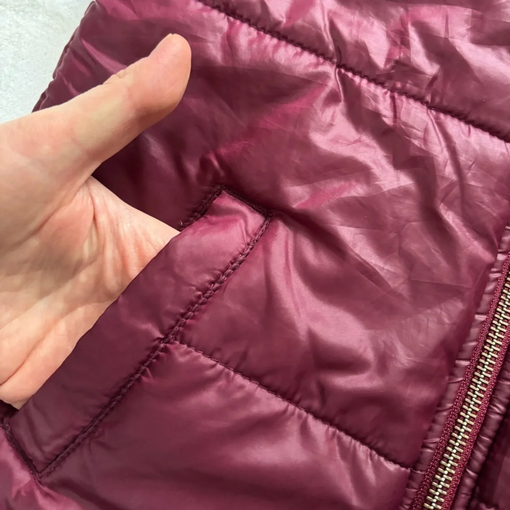 Calvin Klein Jeans Kid’s Vest Burgundy Yellow Sleeveless Unisex Puffer Size T6